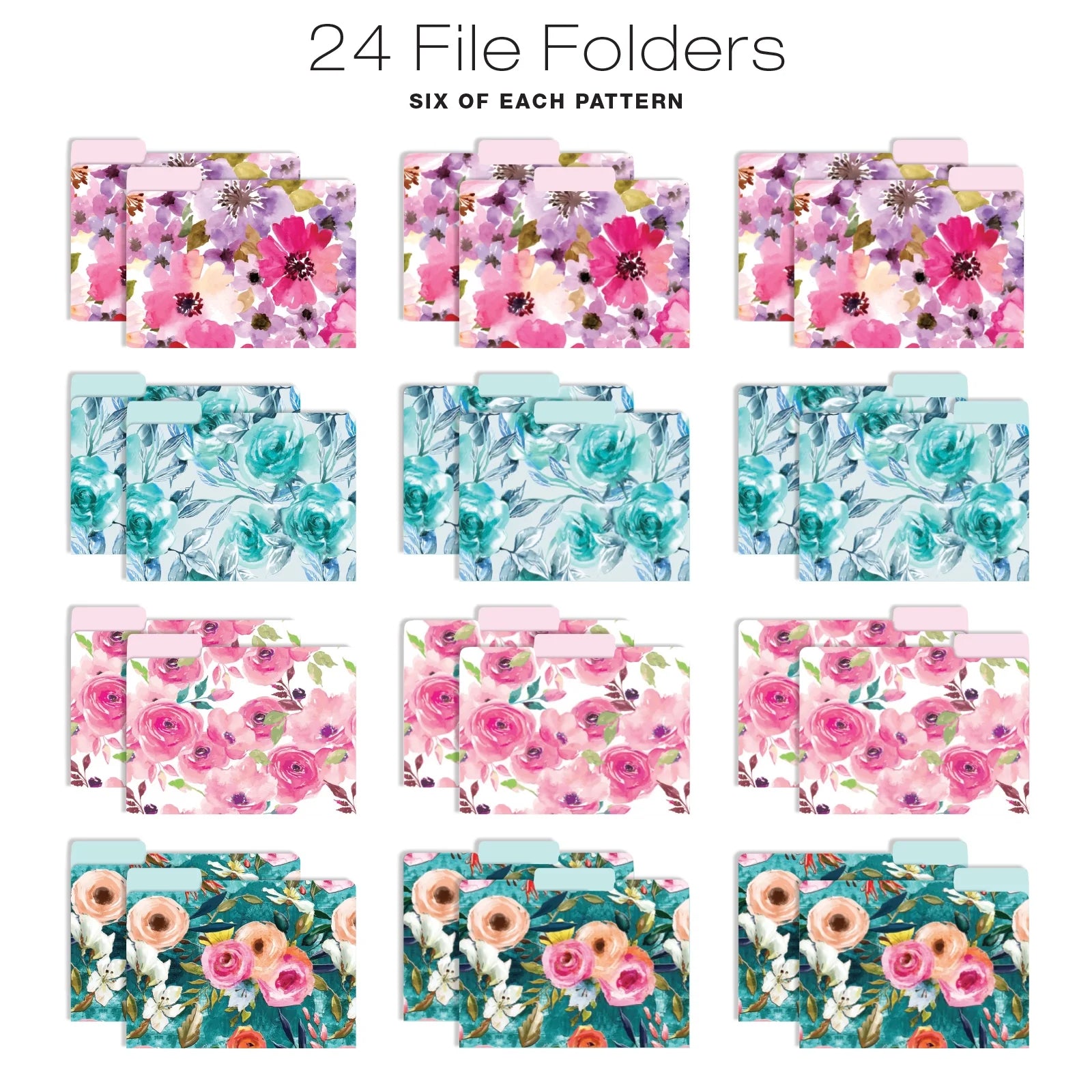 Deluxe Hanging File Folder Kit with Metal Hanging Basket, 12 Hanging Folders, 24 File Folders, Letter Size D1519