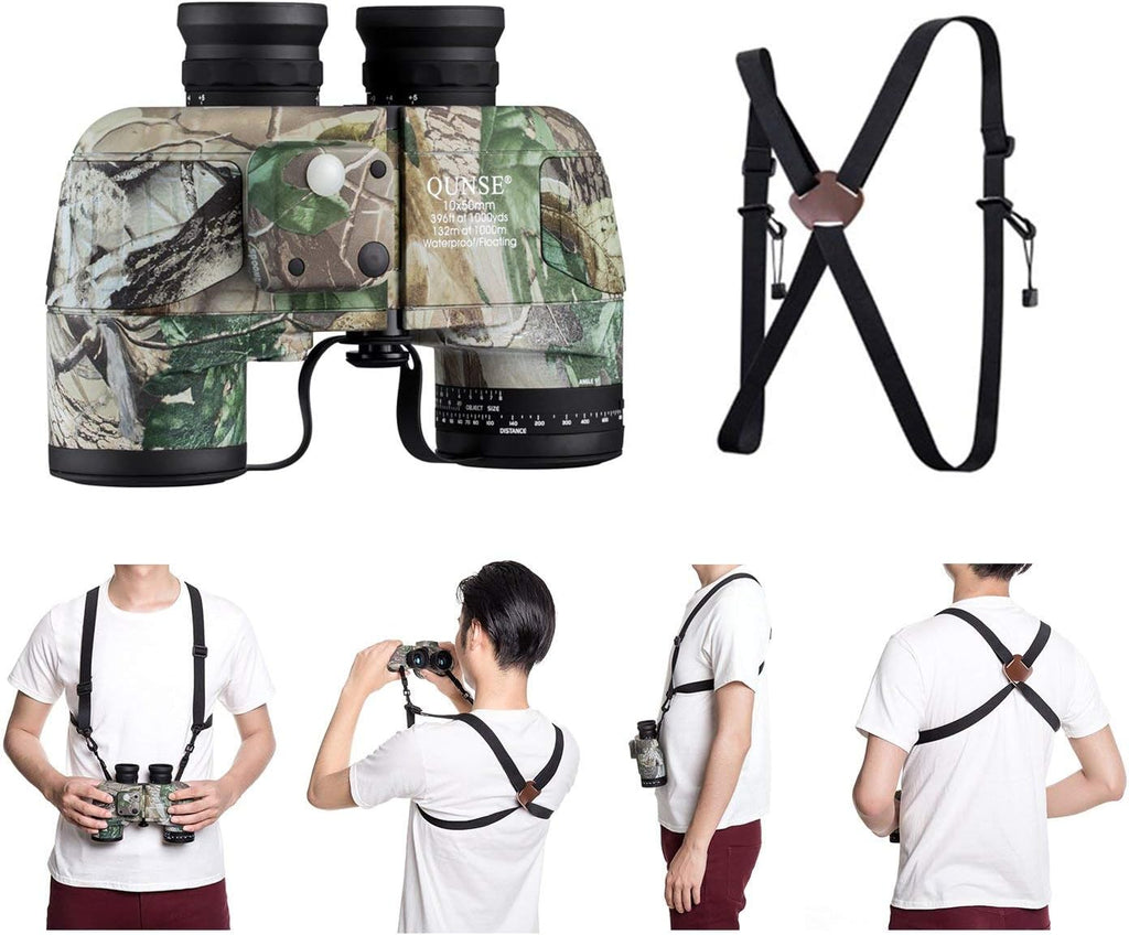 Camouflage 10X50 Waterproof Marine Binoculars with Rangefinder Compass H91628