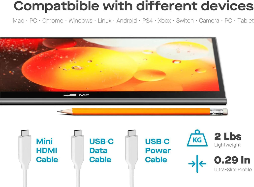 15.6" OLED Touchscreen Monitor FHD 1080P with Dual Speaker and Battery O8634