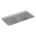Matte Grey Undermount Double-Equal Kitchen Sink with Rack A814977