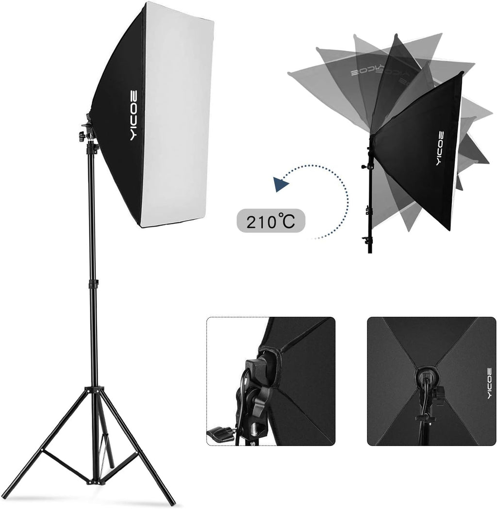 Softbox Lighting Kit Continuous Lighting System with 5700K Light Bulb C183003