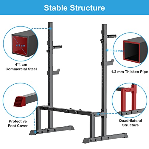 Adjustable Barbell Rack Squat Stand Bench Press Rack 550LBS Max Load Weight Lifting C238