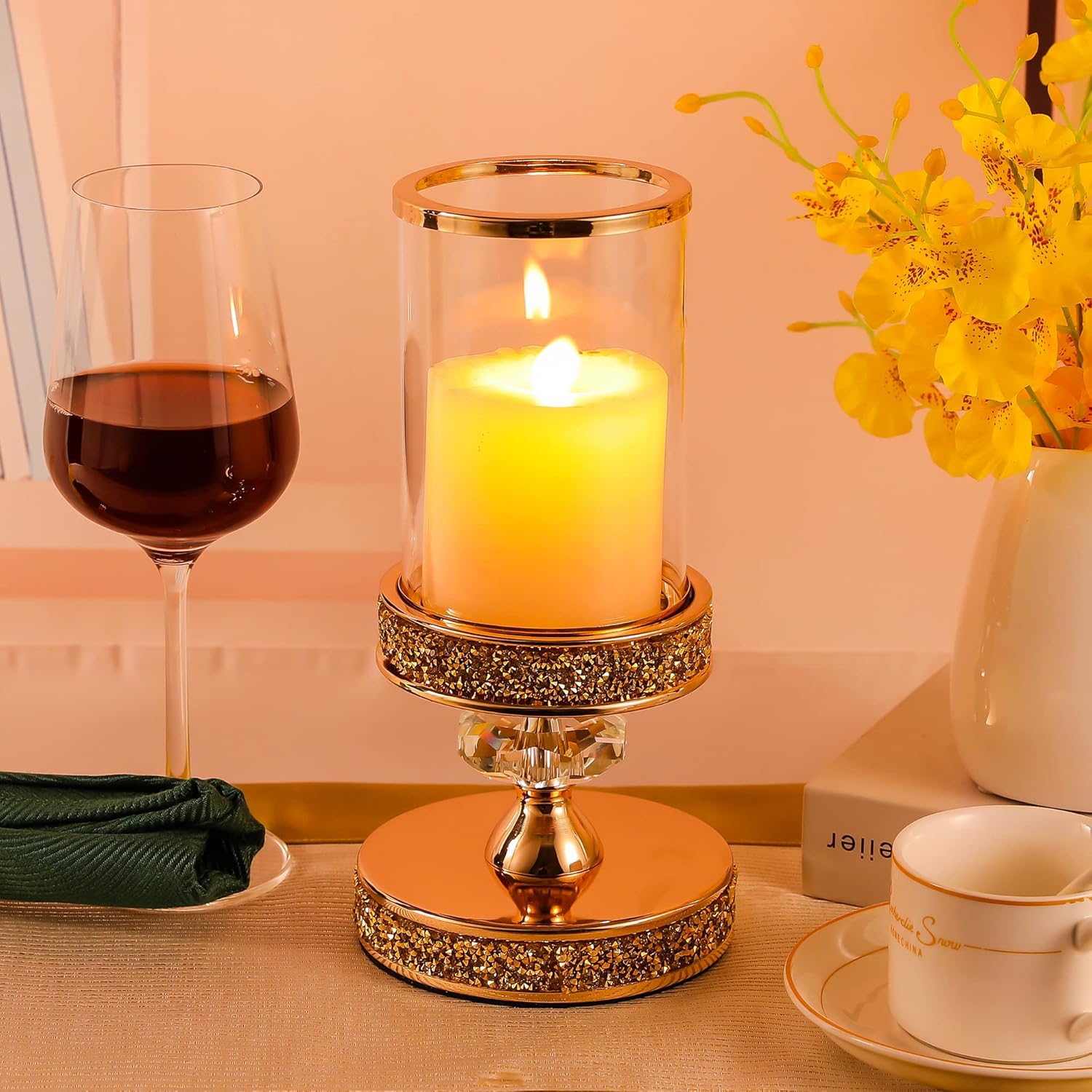 Crystal Pillar Candle Holder X364