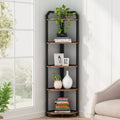 Brown 5 Tier Corner Bookshelf H56355