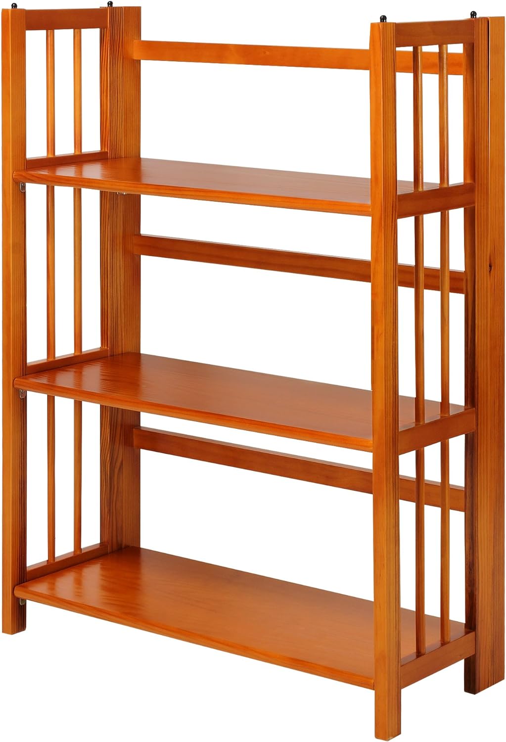 Mahogany 3-Shelf Folding Stackable Bookcase R133890