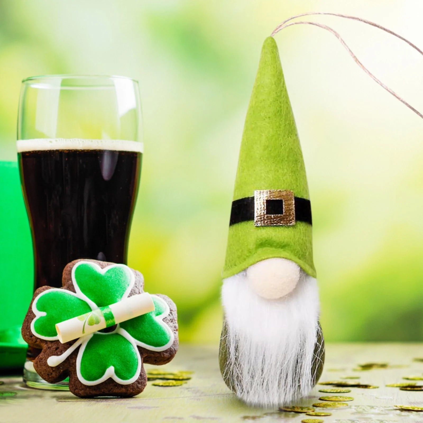 St Patricks Day Gnome Doll Ornaments Set F787