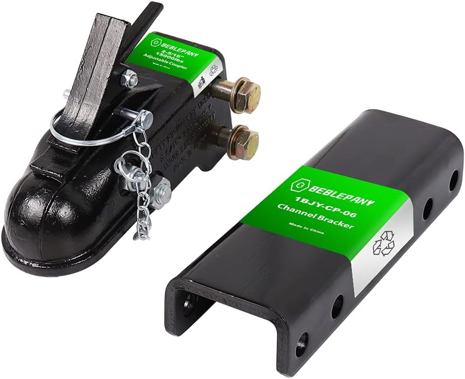 Adjustable Cast Trailer Coupler 15000lbs with Channel and Fasteners B112