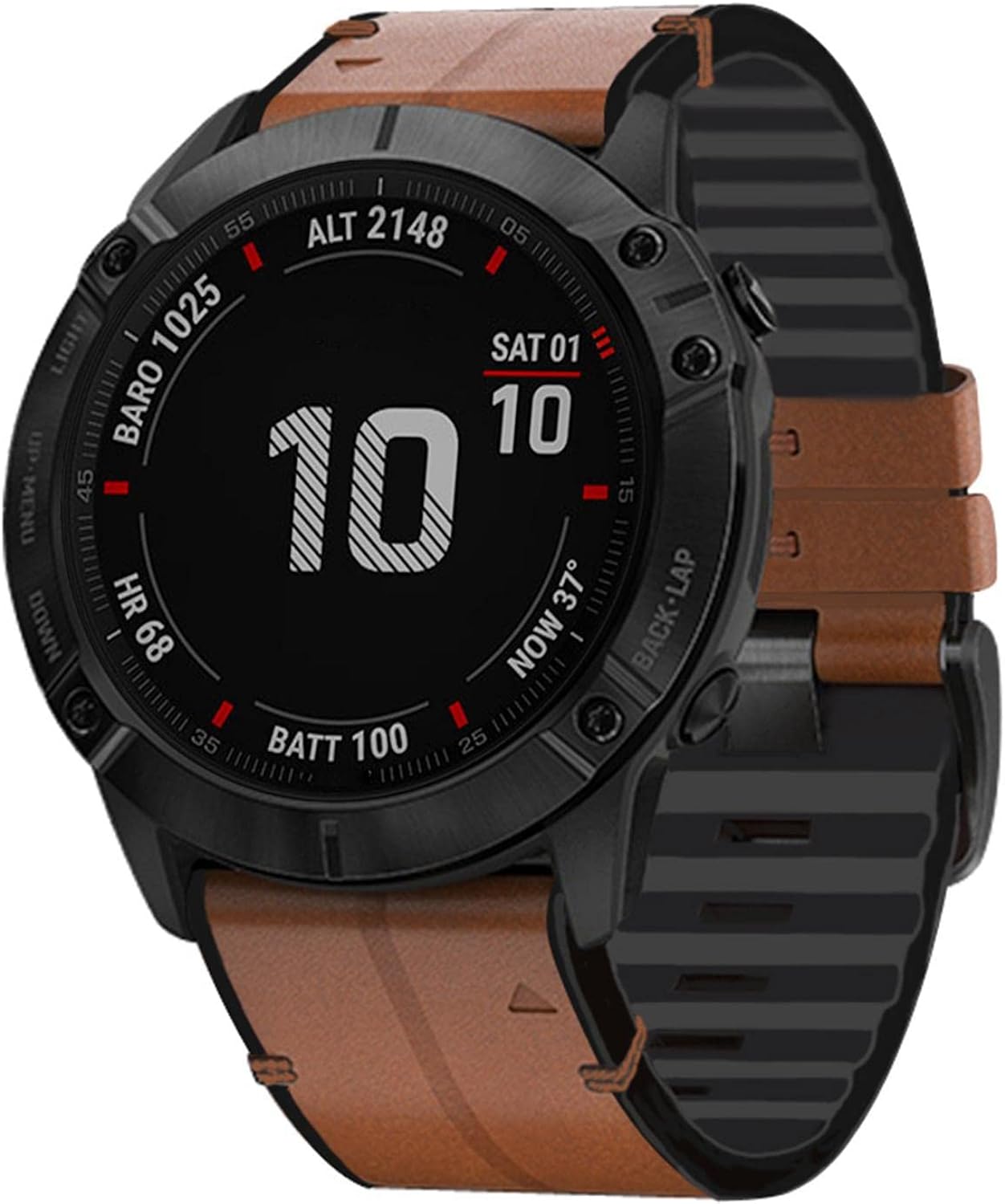 26mm Genuine Leather Hybrid Silicone Watch Band S99870