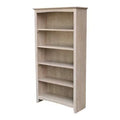Washed Gray Taupe 5 Shelves Bookcase A81569