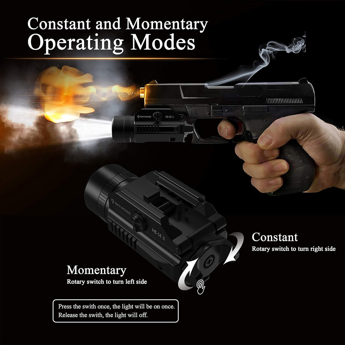 1200 Lumen Compact Pistol Weapon Light with 2 x CR123A Batteries V320