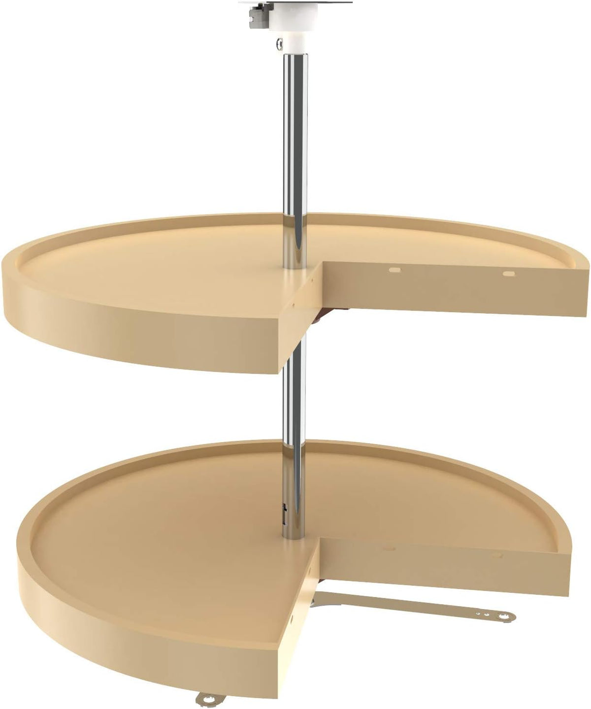 Almond Polymer Pie-Cut Cabinet Lazy Susan 2-Shelf L12403