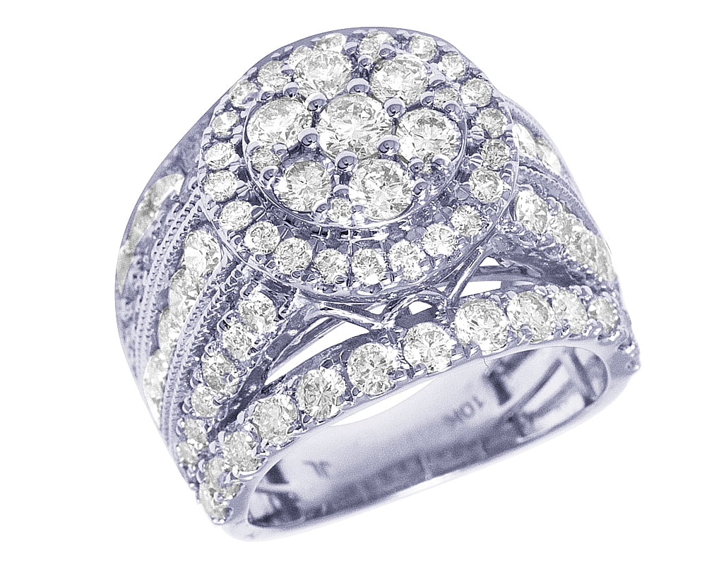 10K White Gold 4Ct Diamond Engagement Ring D210