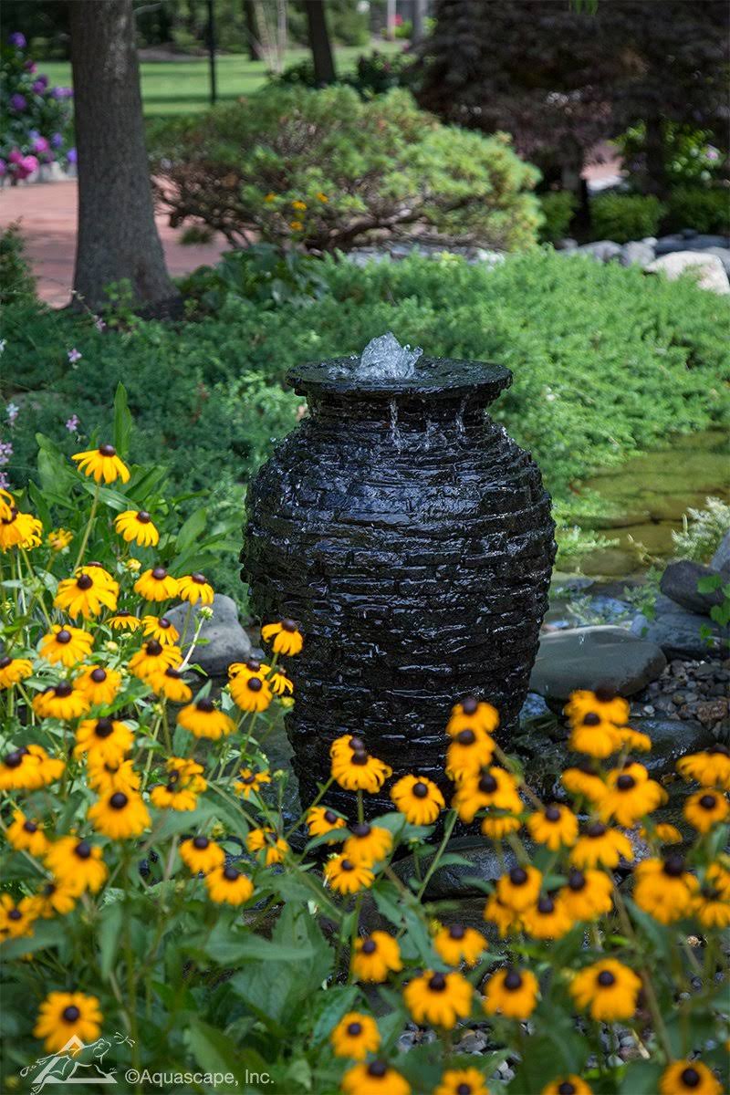 Large Stacked Slate Urn C3936