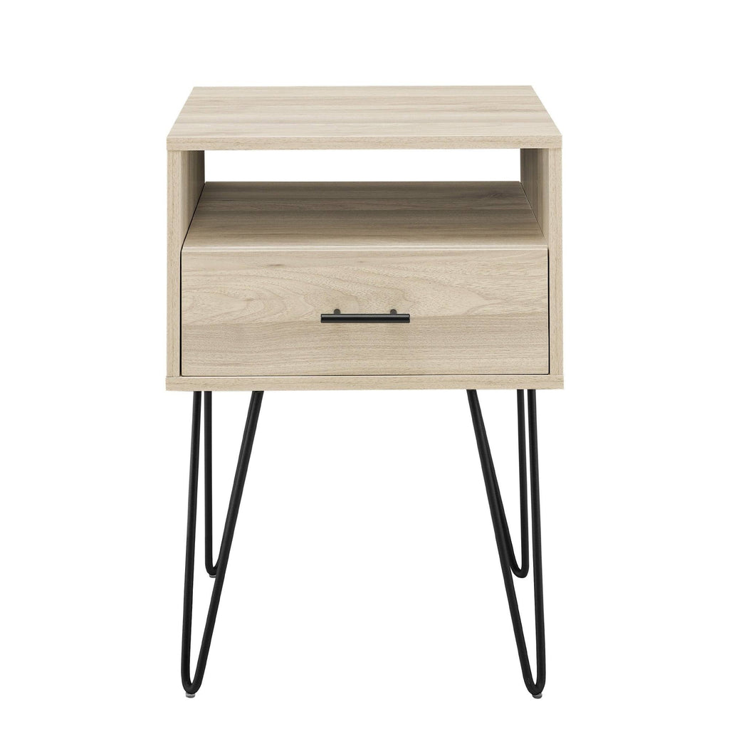18-inch 1-Drawer Hairpin Side Table - Slate Grey Q517428