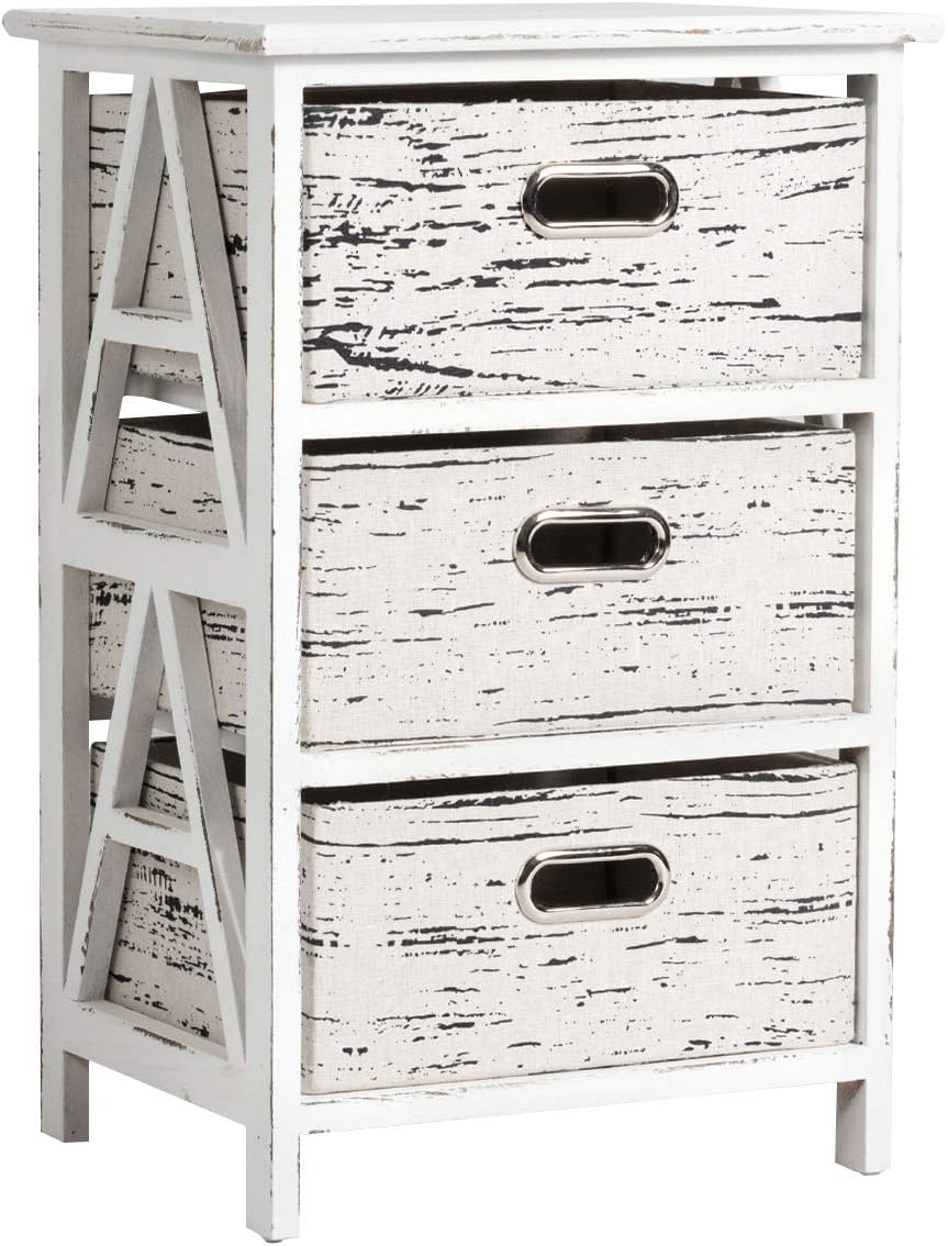3 Fabrics Storage Drawer Units with Wood Frame B719