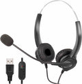 Black USB Headset with Noise Cancelling Microphone O793174