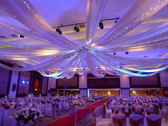 40 Feet White Sheer Voile Ceiling Draping Panel F449853