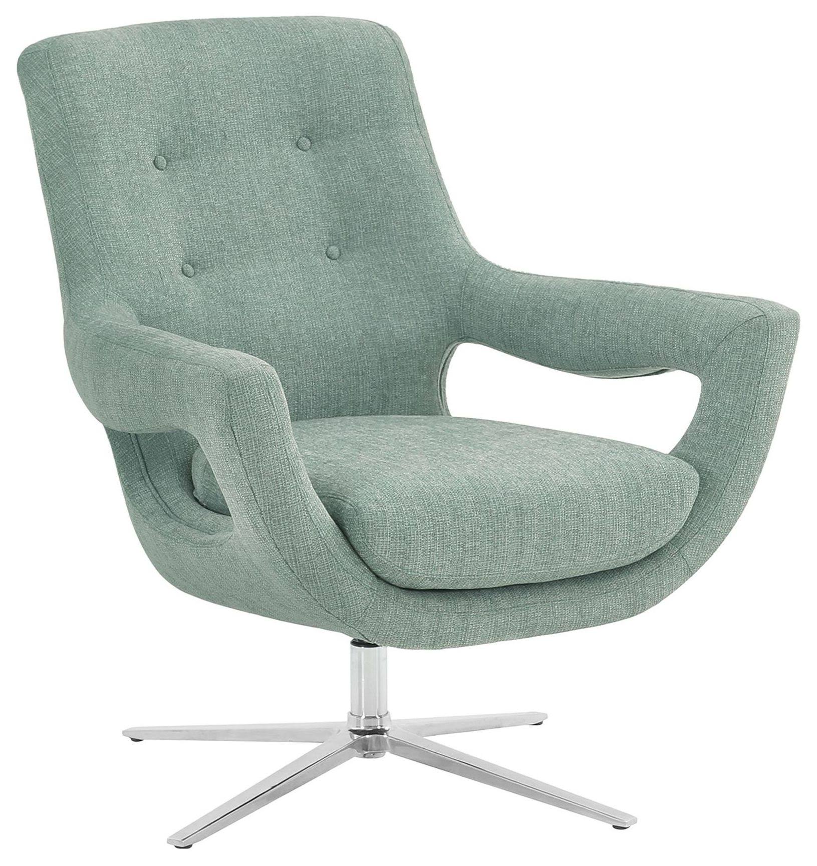 Spa Blue Fabric Adjustable Swivel Accent Chair H644