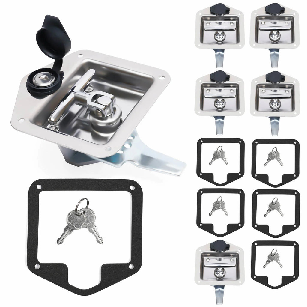 T-Handle Door Latch Lock Stainless Steel Toolbox with Keys U68371