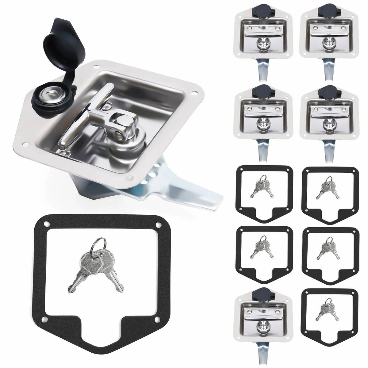 T-Handle Door Latch Lock Stainless Steel Toolbox with Keys U68371