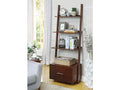 Espresso Finish Ladder Bookcase with File Drawer L20014