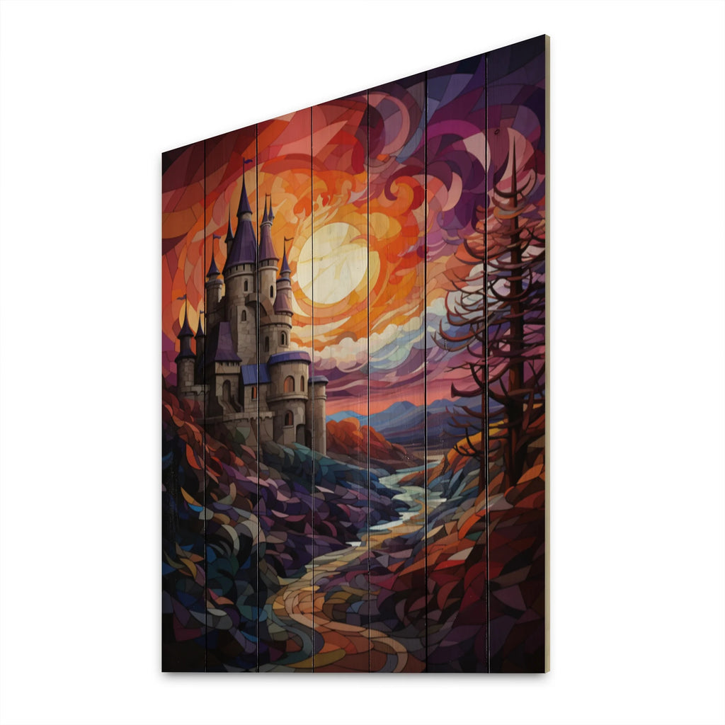Natural Pine Wood Cityscapes Print Z755326