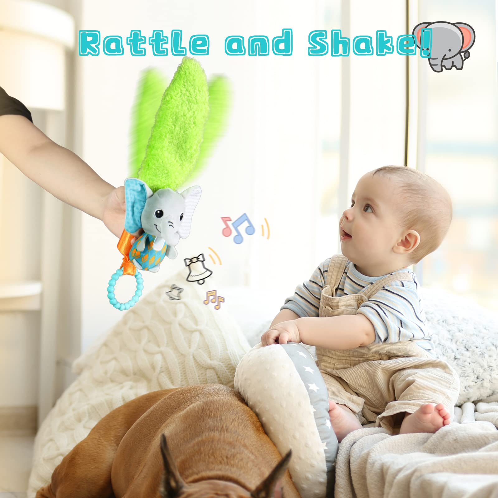 Multicolor Baby Rattles & Plush Rings Teether Toy W278
