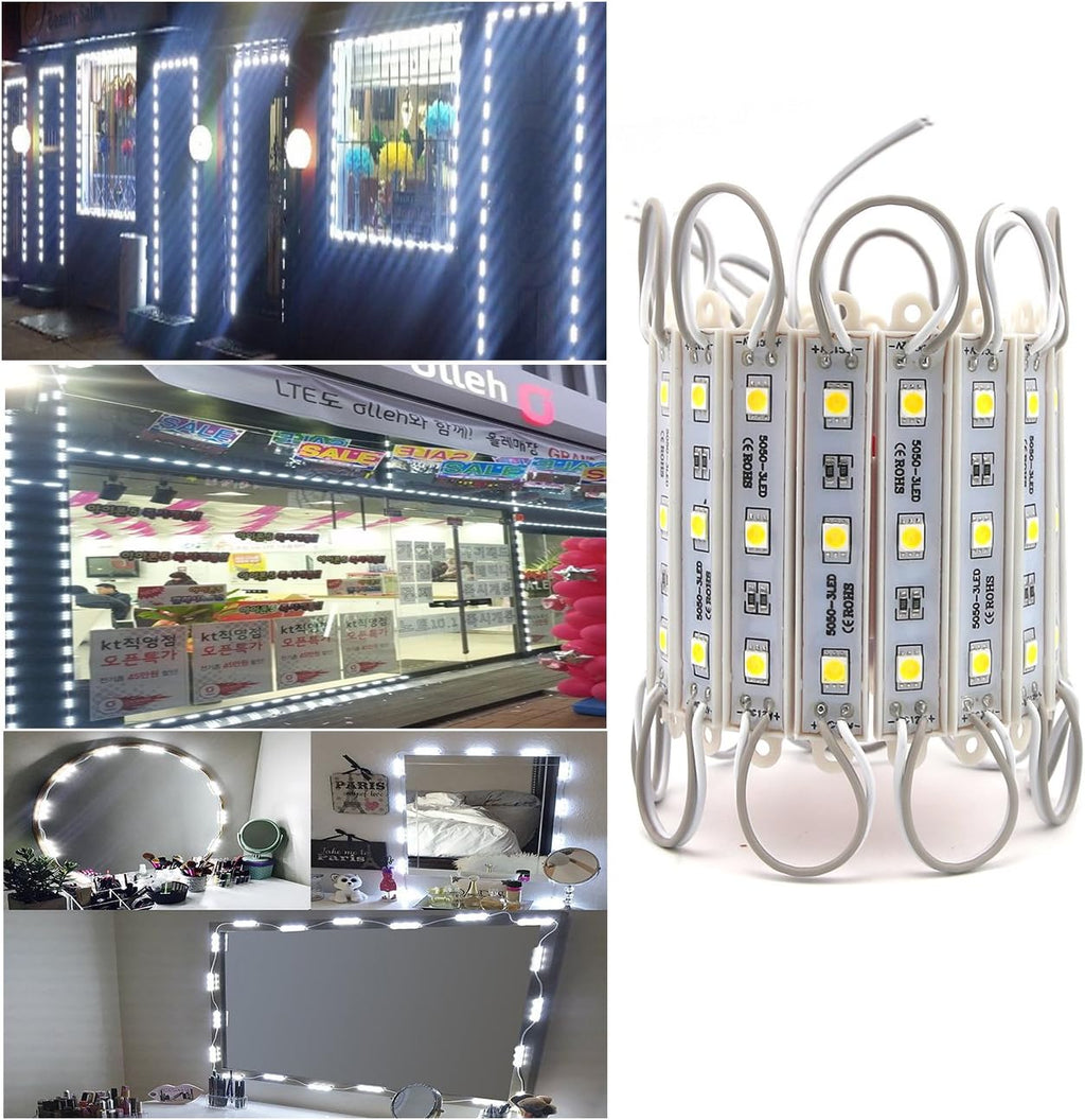 LED Storefront Lights, 80 Pieces Waterproof LED Light Module, 4 Set 5050 SMD LED Module (White Light) Pack of 2 R762