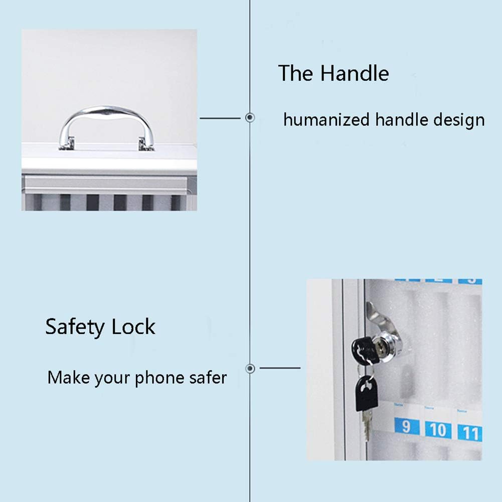 Aluminum Alloy Wall-Mounted Locked Cell Phones Storage Cabinet (36 Slots) I30503