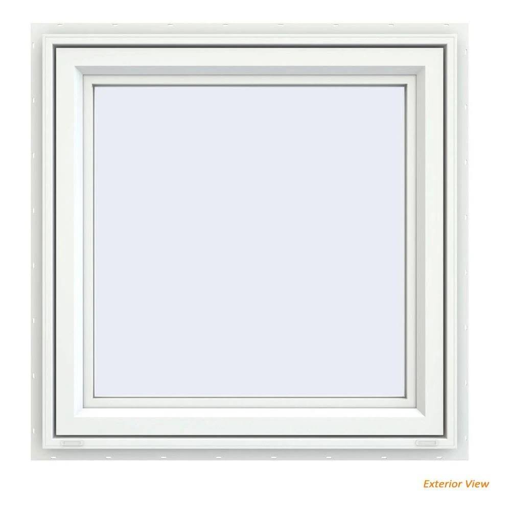 White Vinyl Casement Window with Fiberglass Mesh Screen A22109