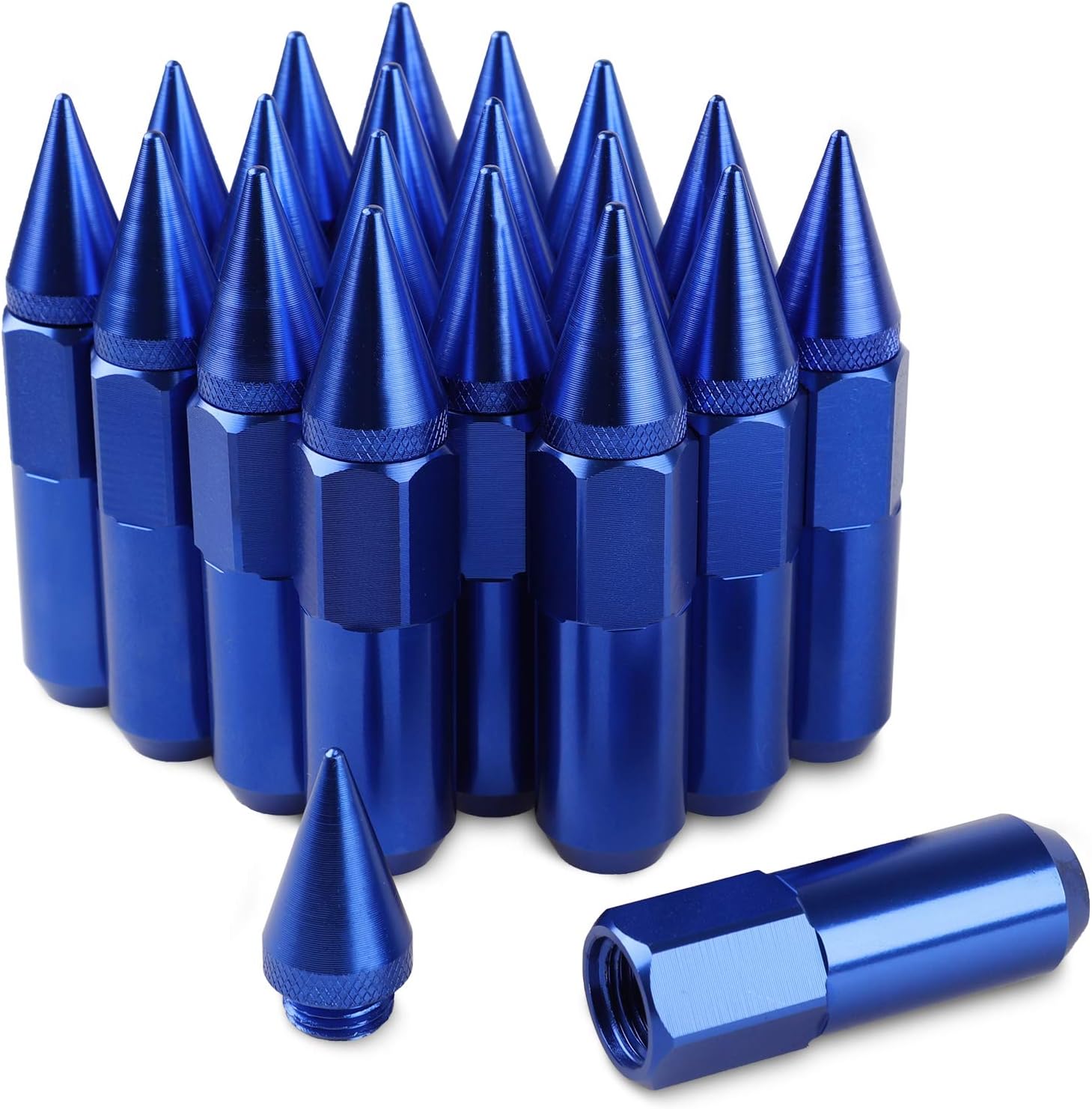 20PCS 60MM Steel Extended Tuner Lug Nuts M12X1.5 Black G809827