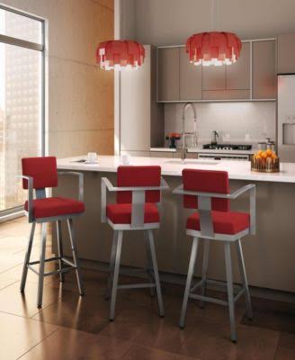 Red Swivel Counter Stool with Arms 26 in. G5151