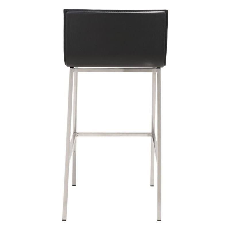 Faux Leather Bar Stool in Black Q4154