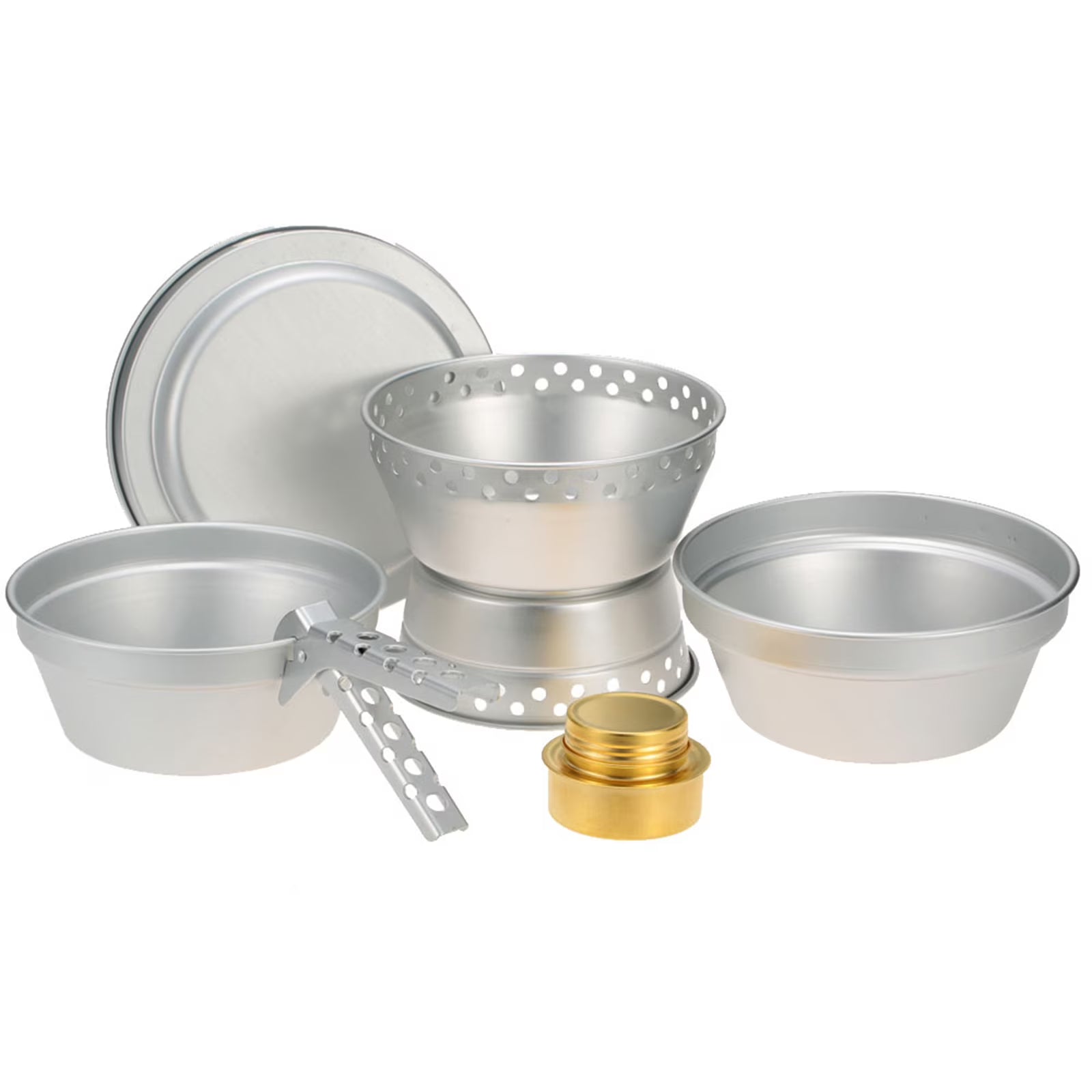 Backpacking Cooking Set with Alcohol Spirit Stove Pot Pan P952173