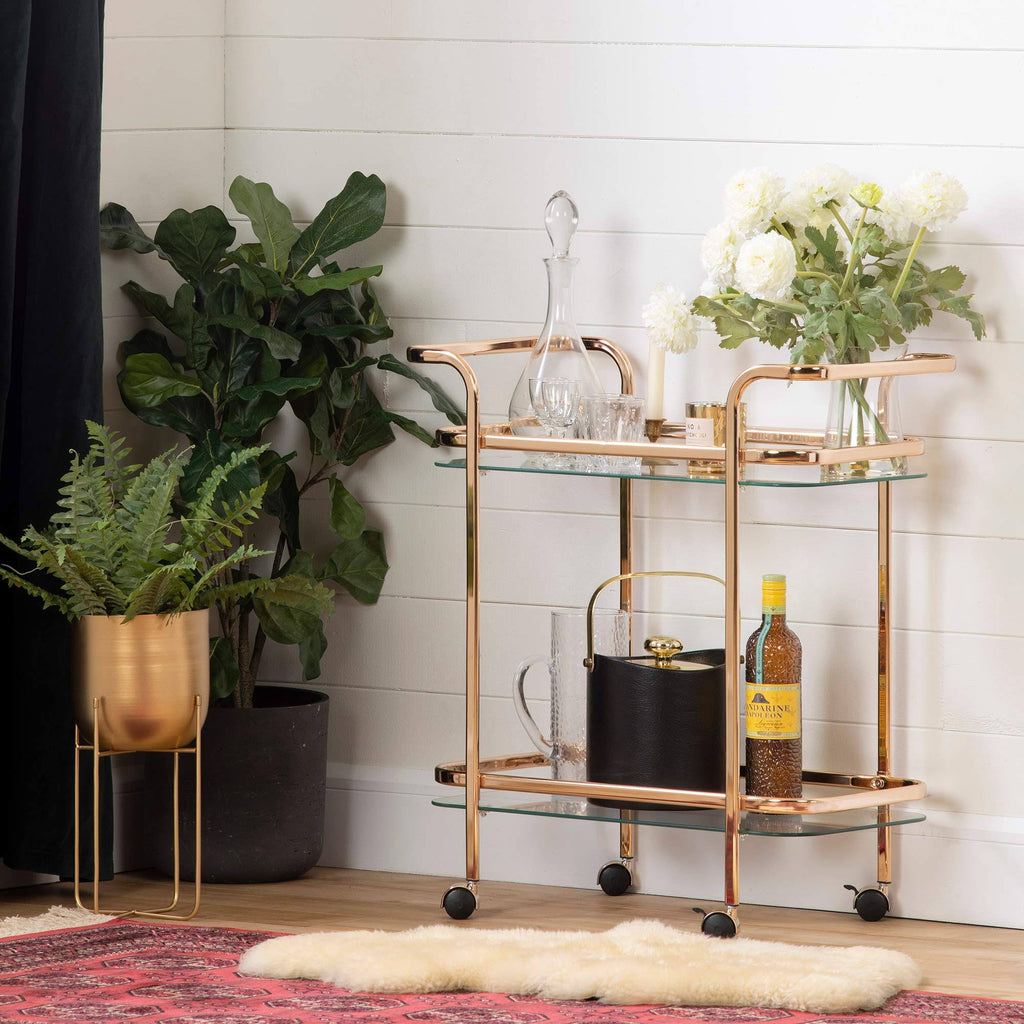 Gold Glass Bar Cart H517