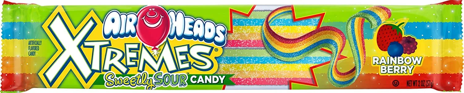 Sweetly Sour Candy Belts, Rainbow Berry, 2 Ounce (Bulk Pack of 18) A8174