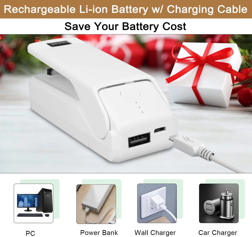 Rechargeable 4-in-1 Handheld Heat Sealer with Cutter Z587802