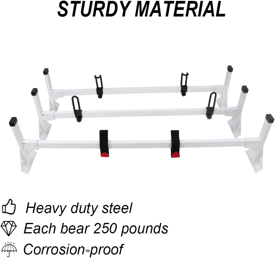 3 Bar Rain-Gutter Mount Roof Rack H280