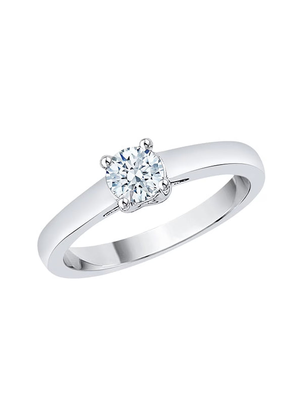 Sterling Silver Diamond Solitaire Engagement Ring U905482