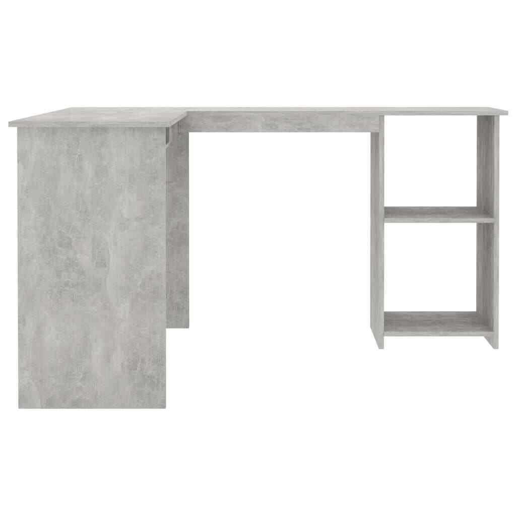 Concrete Gray L-Shaped Corner Desk Chipboard I7230
