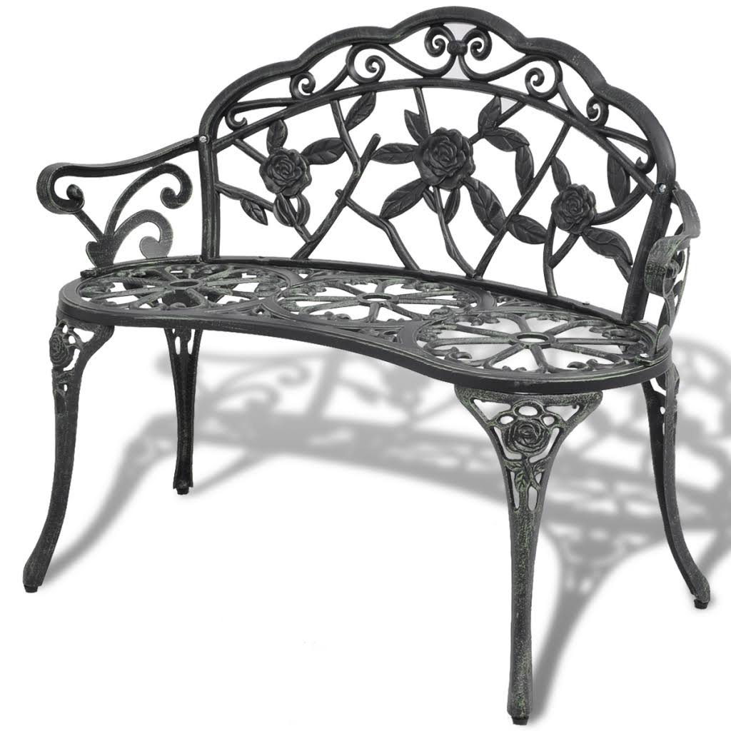 Green Cast Aluminum Outdoor Patio Bench V472