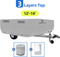 3 Layers Polypropylene Pop Up Camper Cover Fits 12' - 14' Trailers, Grey A2590