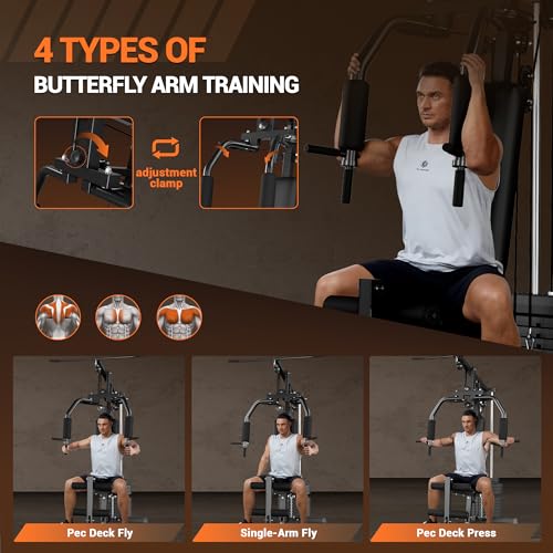 150LBS Weight Stack Home Gym Station with Pulley System Y36240