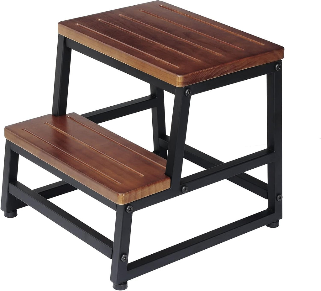 Pack of 2 Dark Walnut Bed Steps with 500lb Load Capacity P893818