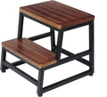 Pack of 2 Dark Walnut Bed Steps with 500lb Load Capacity P893818