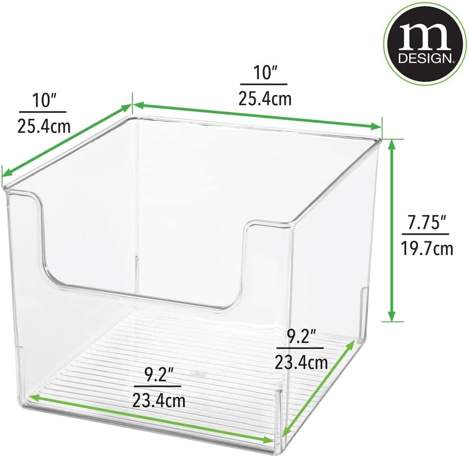 Clear Plastic 8 Pack Storage Basket Bin S471