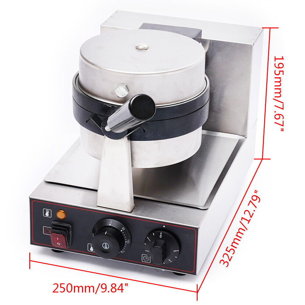 Commercial Electric Nonstick Waffle Maker 1000W Silver and Black A522742