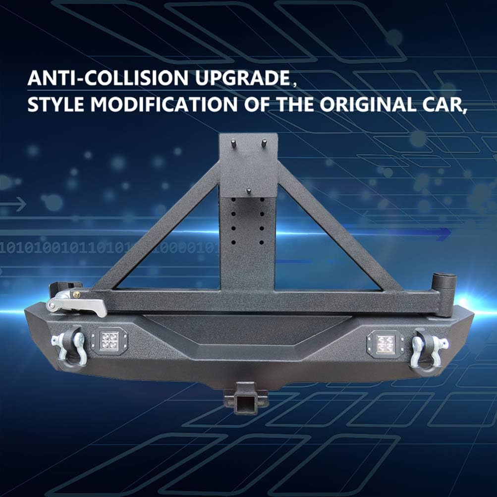 Texture Black Rear Bumper with Tire Carrier for JEEP Wrangler JK X513797