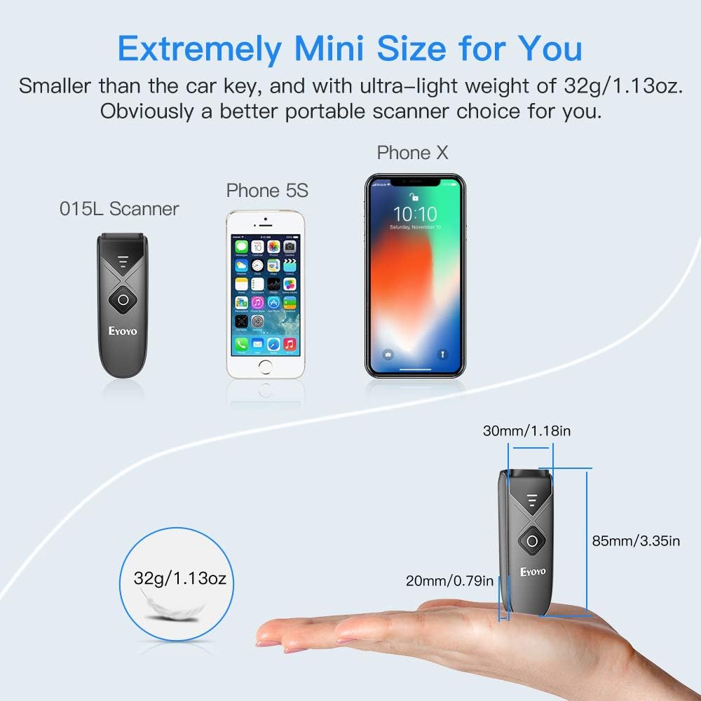 2.4G Wireless Bluetooth USB Barcode Scanner Pack of 2 O557376