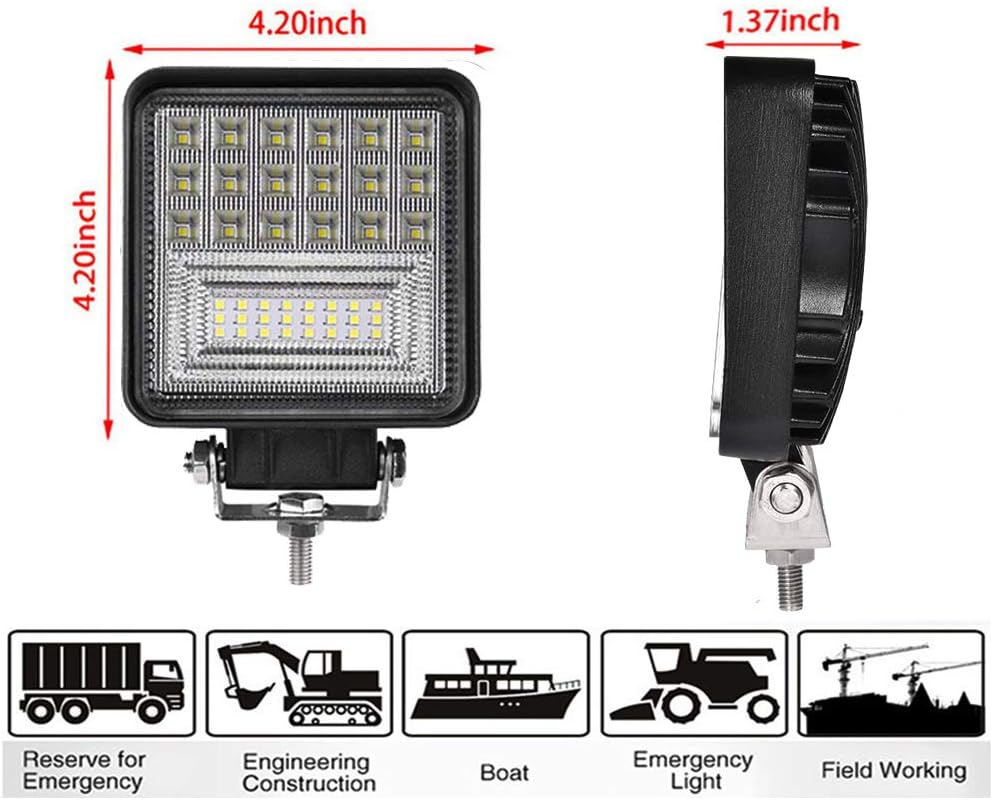 4 inch 126W Square LED Work Light (20 Pack) O27680